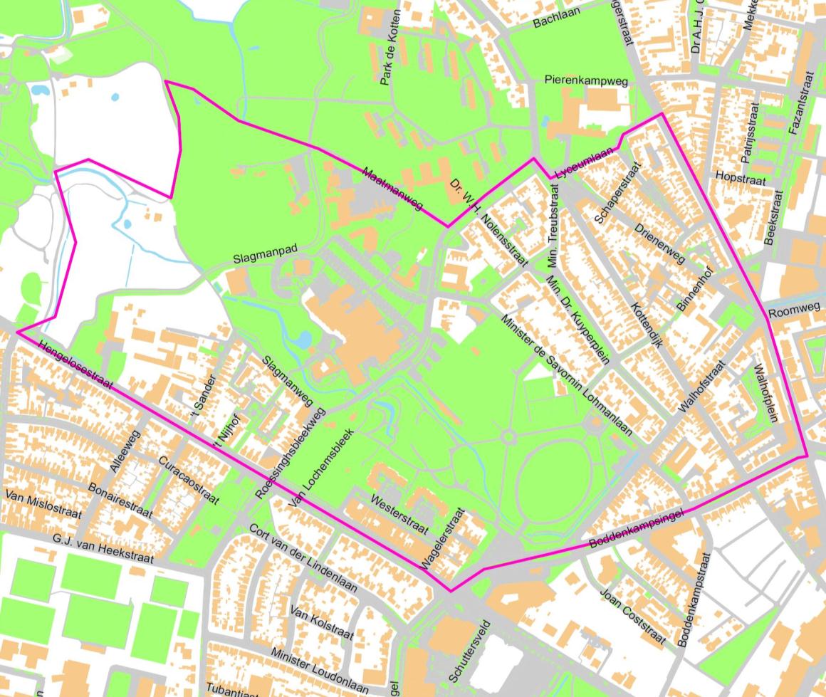 1. Inleiding De buurt Walhof, Roessingh, t Sander is gelegen in Enschede Noord. Figuur 1 laat zien welke straten tot deze buurt behoren.