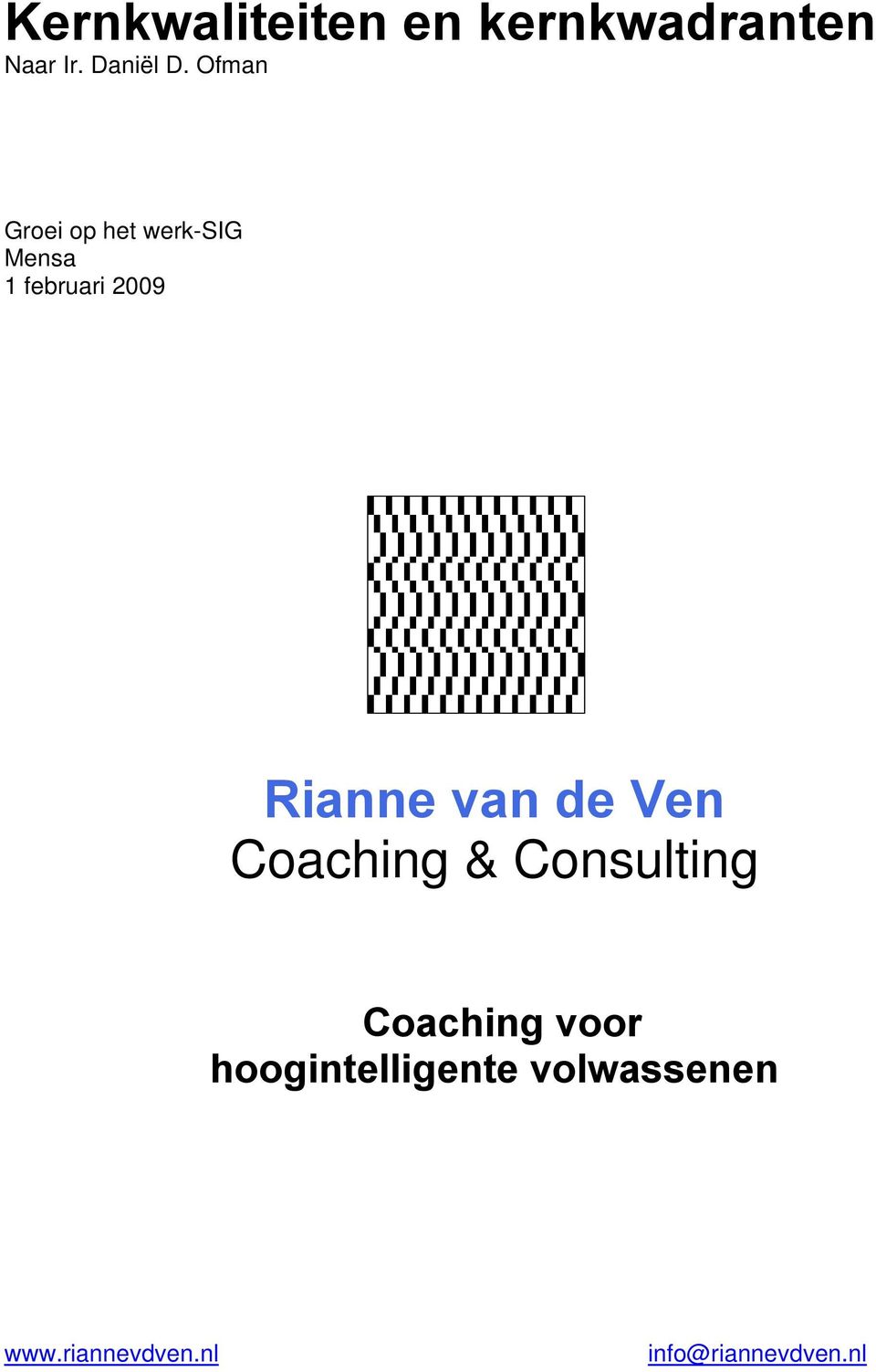 van de Ven Coaching & Consulting Coaching voor