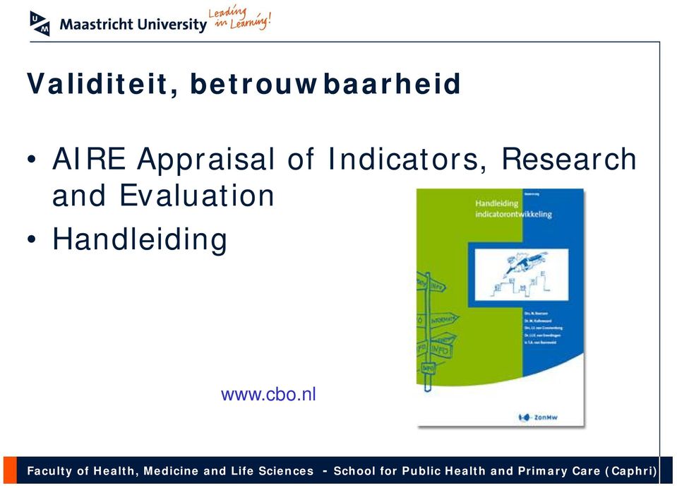 Appraisal of Indicators,