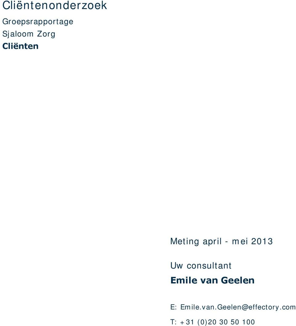 2013 Uw consultant Emile van Geelen E: