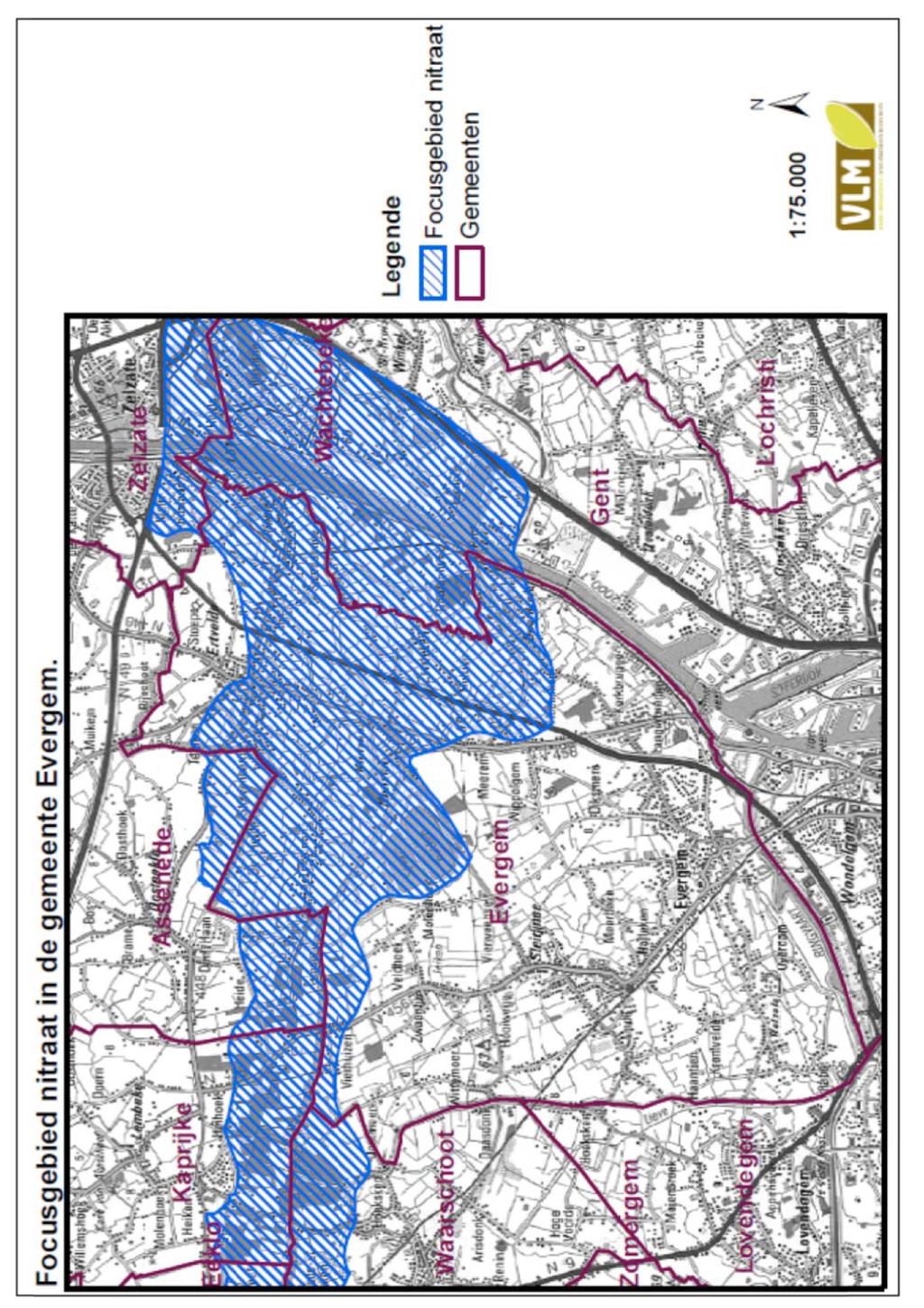 Annexe 2 Carte de la zone prioritaire dans la commune de Evergem Vue pour être annexée à l arrêté ministériel du 30 juillet 2015 modifiant la carte des zones prioritaires, reprise à l annexe de l