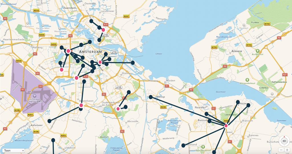 15 MEI 2015 REGIOVISIE Onderstaande figuur laat de cliëntenstromen zien over 2013 in onze Amsterdamse regio.