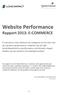 Website Performance Rapport 2013: E-COMMERCE