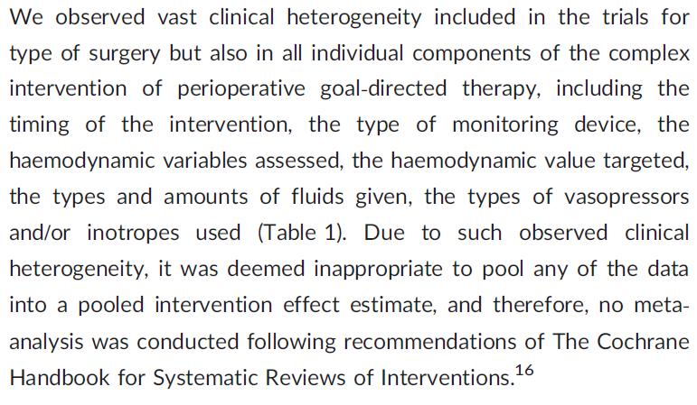 Perioperative goal-directed therapy: A systematic review