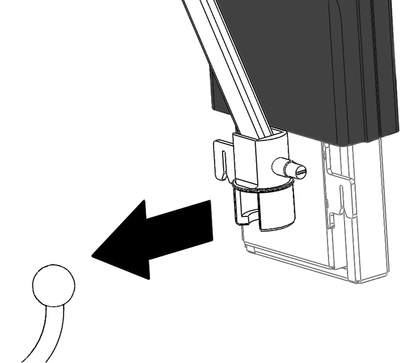 Lift op de trekhaak Zet de lift op de trekhaak van de auto door de kogel in de trekhaakkoppeling van de lift te plaatsen. Na het bevestigen van de lift kan de achterklep van de auto niet meer open.