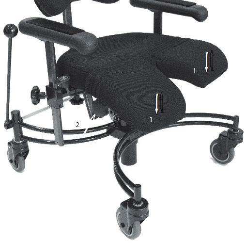 Arthrodese zitting (optie) Werkstoel met arthrodese zitting.