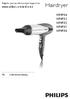 Hairdryer HP4984 HP4983 HP4982 HP4981 HP Register your product and get support at. Gebruiksaanwijzing